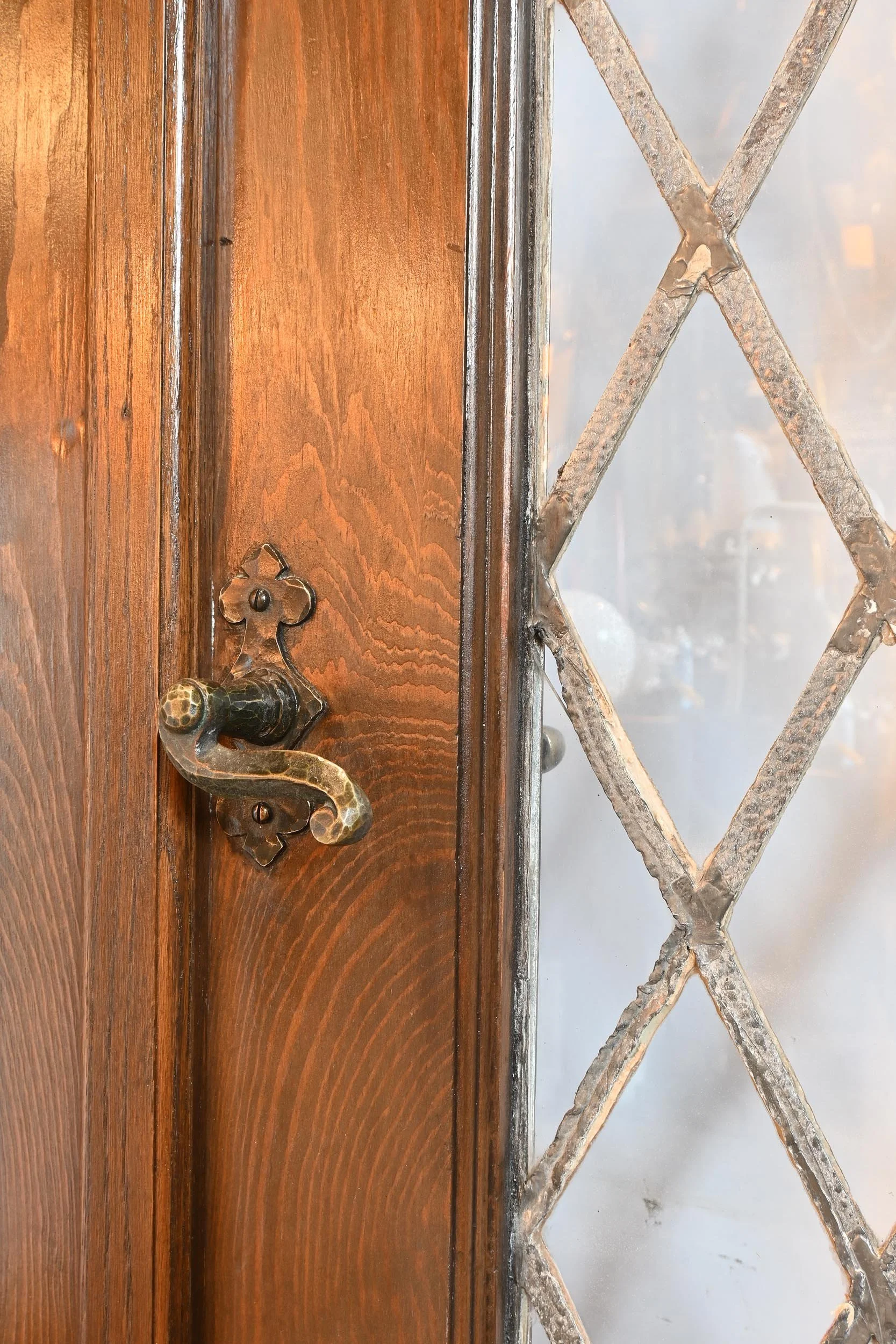 victorian double screen door entry pair with brass pulls